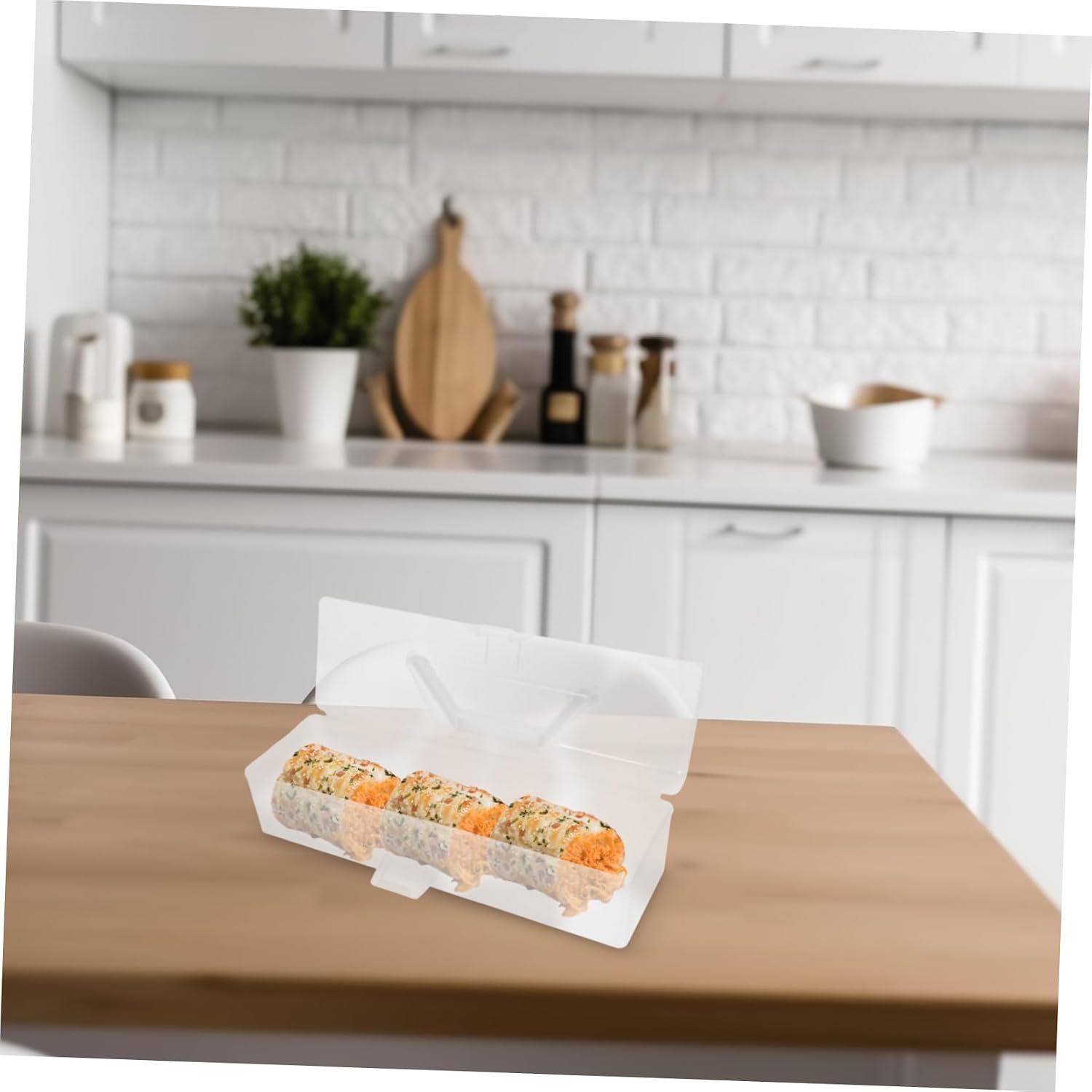 Unomor Reusable PP Roll Cake Carrier Box for Cake Rolls Fresh Storage