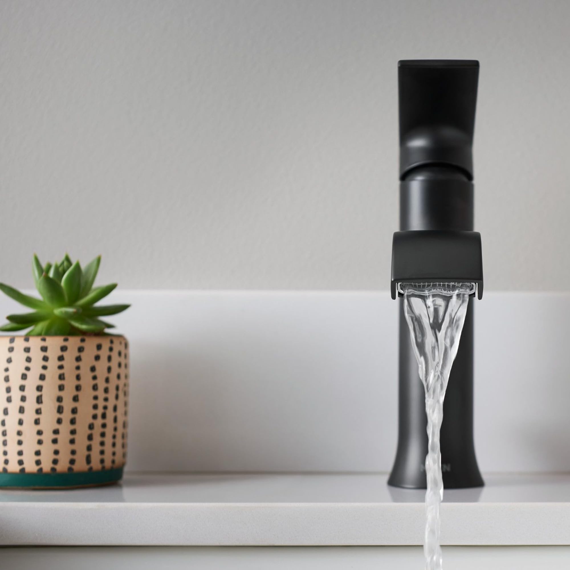 Moen Genta LX Matte Black One-Handle Modern Bathroom Sink Faucet