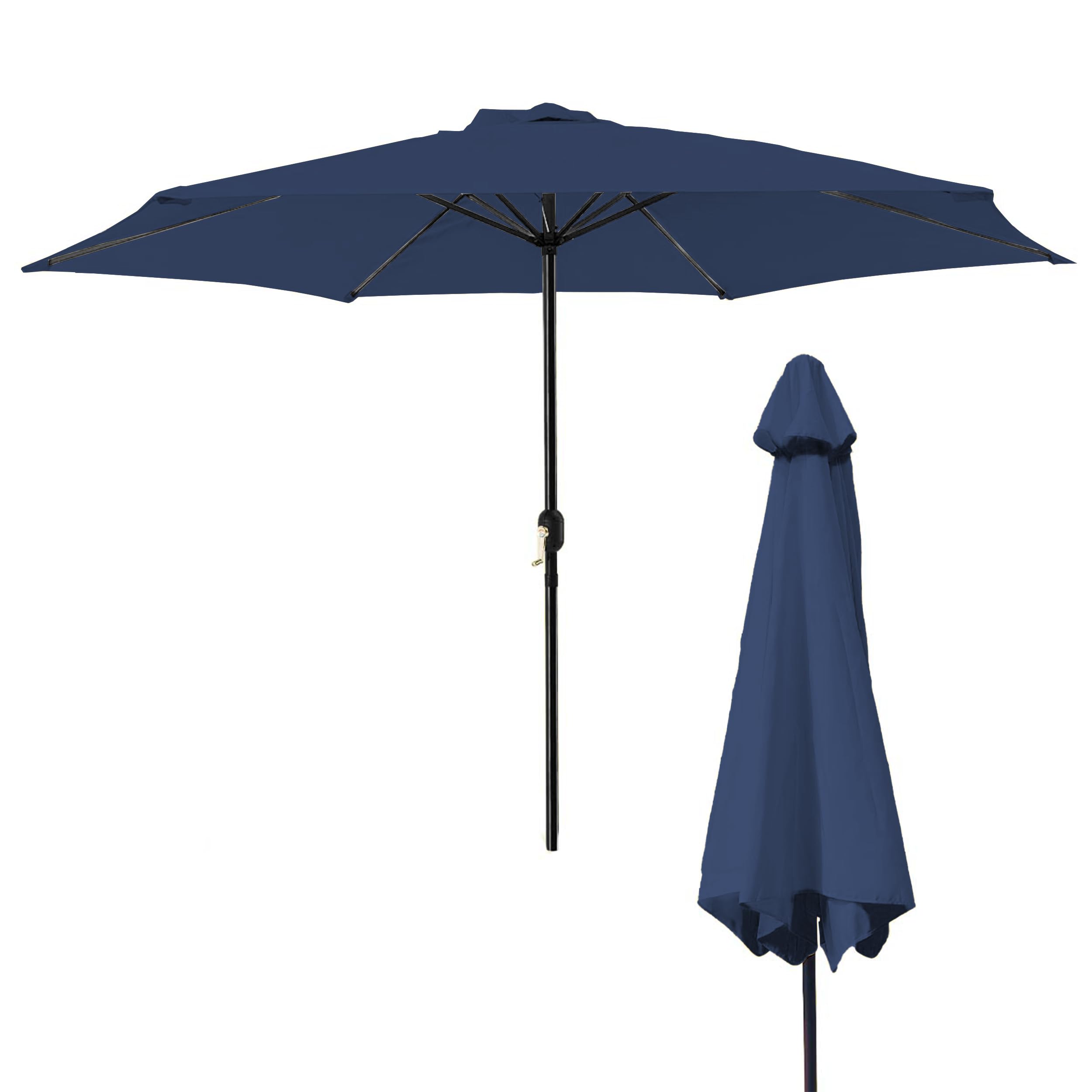 BESCH Sombrilla Parasol Grande con Manivela para Jardin Terraza Patio Exterior Tubo de Acero - Paragua Grande Protección UV UPF 50+
