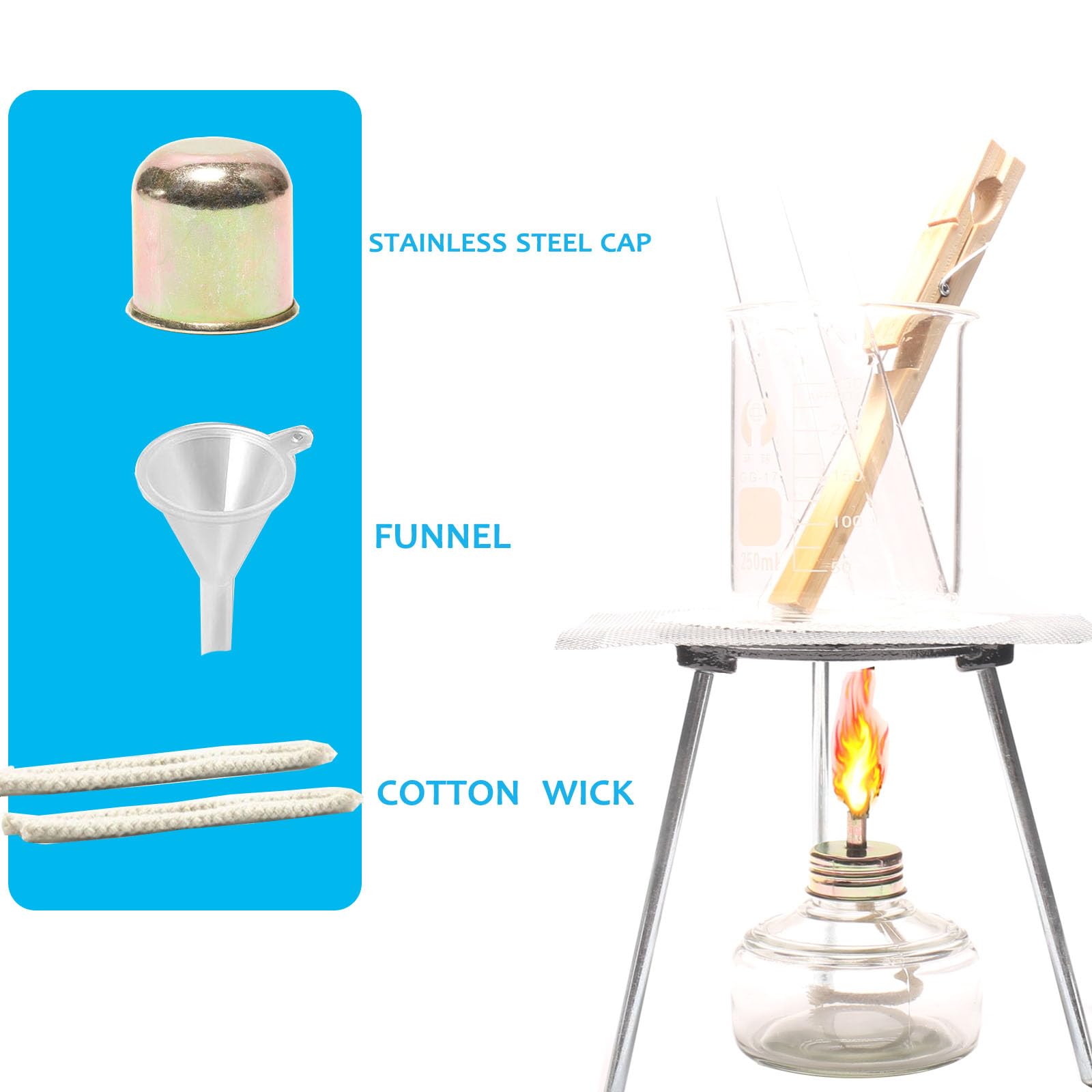 Glass Alcohol Burner Lamp - Science Experiment Kit -4