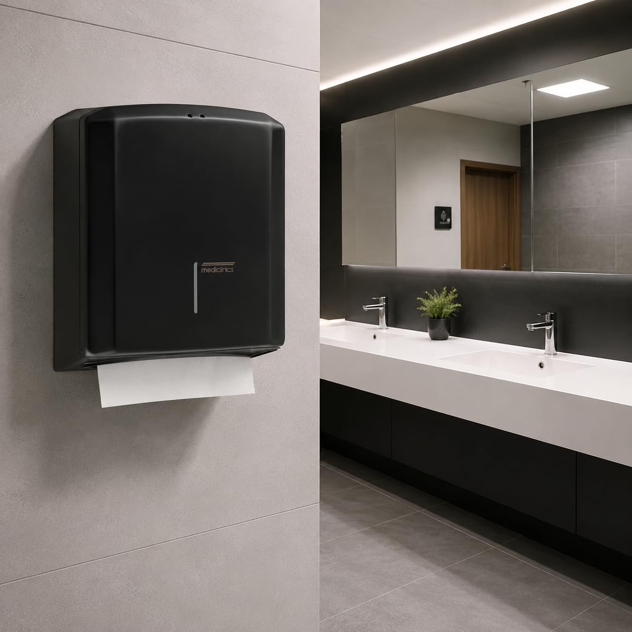 Mediclinics Dispensador Papel Toalla Plegada C/Z para Baños Públicos | Ideal para hoteles, hospitales, oficinas y colectividades, mantiene las toallas protegidas y siempre accesibles.