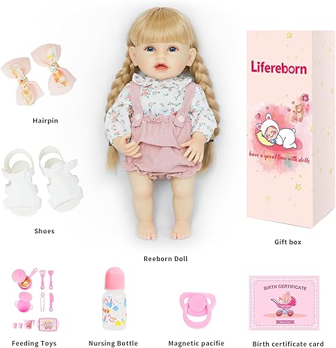 Miniatura 6 de Muñecas de bebé Reborn  Muñeca de bebé recién nacida realista que se ve real, muñecas de bebé de silicona completa con ropa de muñeca y accesorios,