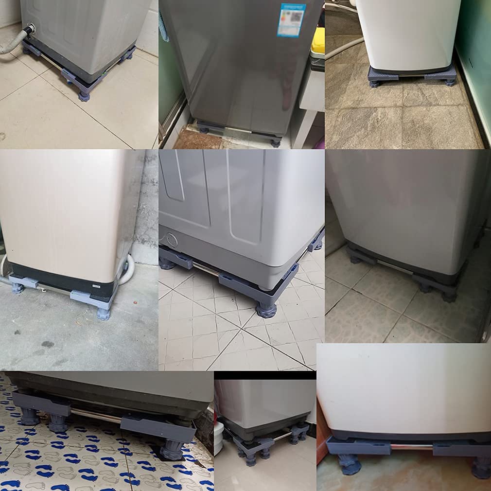 Base de soporte para lavadora, antivibración, largo/ancho, 47-69 cm, soporte ajustable para frigorífico y congelador, pedestal para lavavajillas, máquina de hielo, contenedor de plantas, 12
