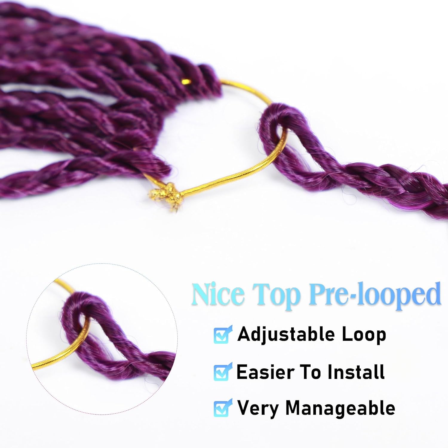 Goddess Box Braids Crochet Hair for Black Women 24inch Boho Crochet Braids Pre Looped Crochet Boho Braids with Curly Ends Purple Ombre Boho Briads Crochet Hair ombre hot pink,8Pack