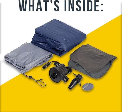 Vista 29 de Zento Deals - Colchón inflable de viaje para asiento trasero de automóvil con 2 almohadas, calidad prémium, ajuste universal Colchón inflable