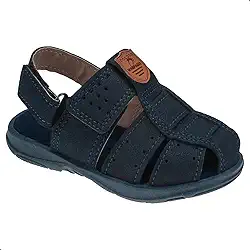 Sandalia Masculina Infantil Papete Menino Minipasso Marinho e Marrom.