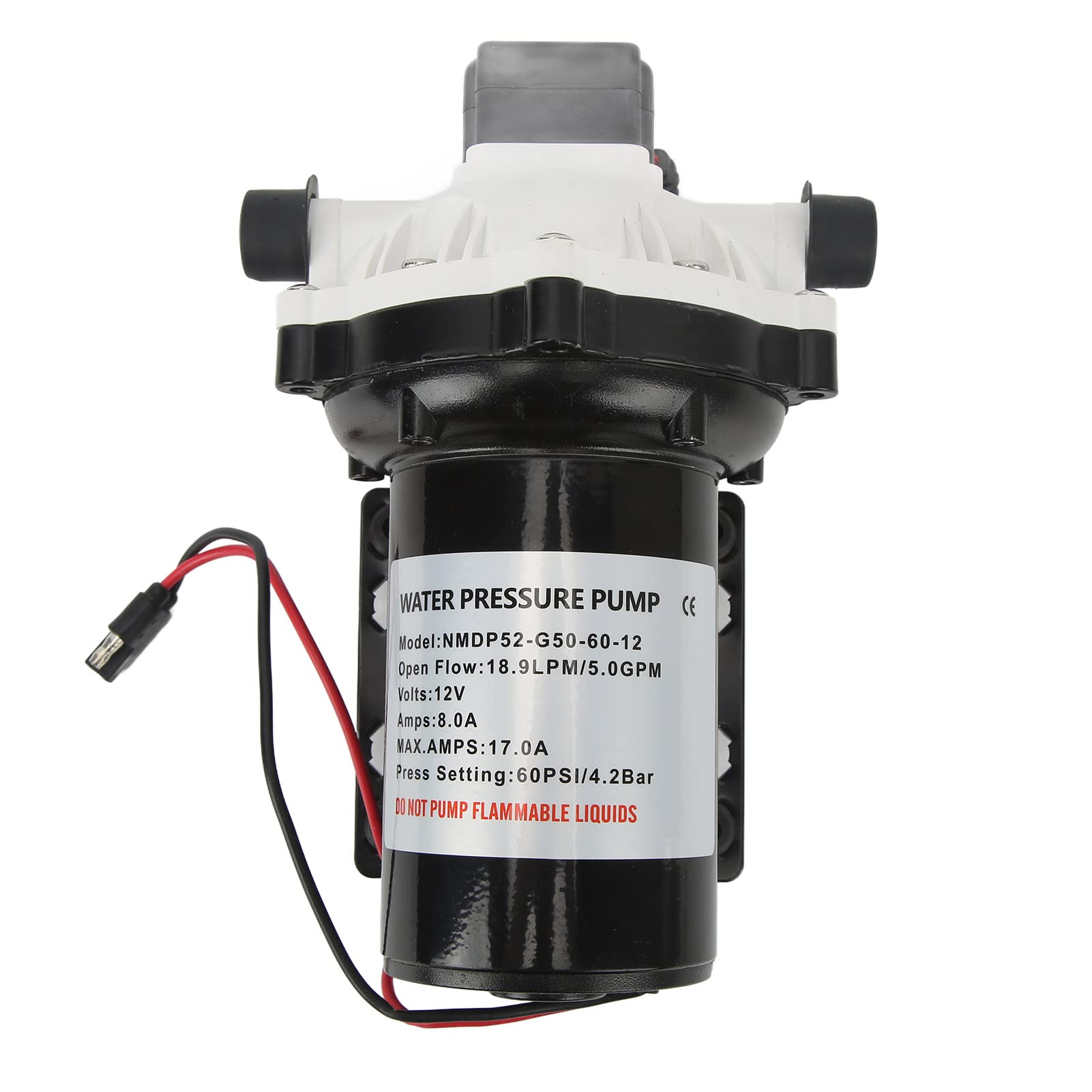 Bomba de Diafragma de Alto Flujo 5.0GPM 12VDC para Yate RV, Bomba de Presión de Agua Autocebante