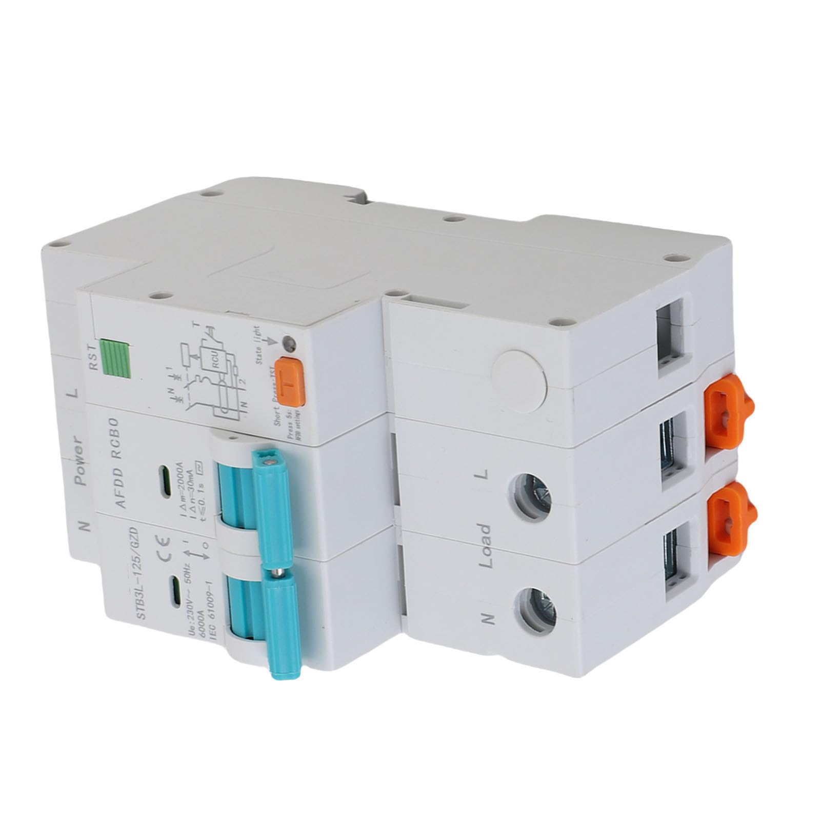 Ausla AFDD Dispositif de Protection contre les Défauts d'arc, Disjoncteur PC 2P RCBO 6KA 30 MA Type A, Fuite de Surcharge de Court-Circuit pour Une Utilisation Résidentielle, Commerciale, Hôtelière