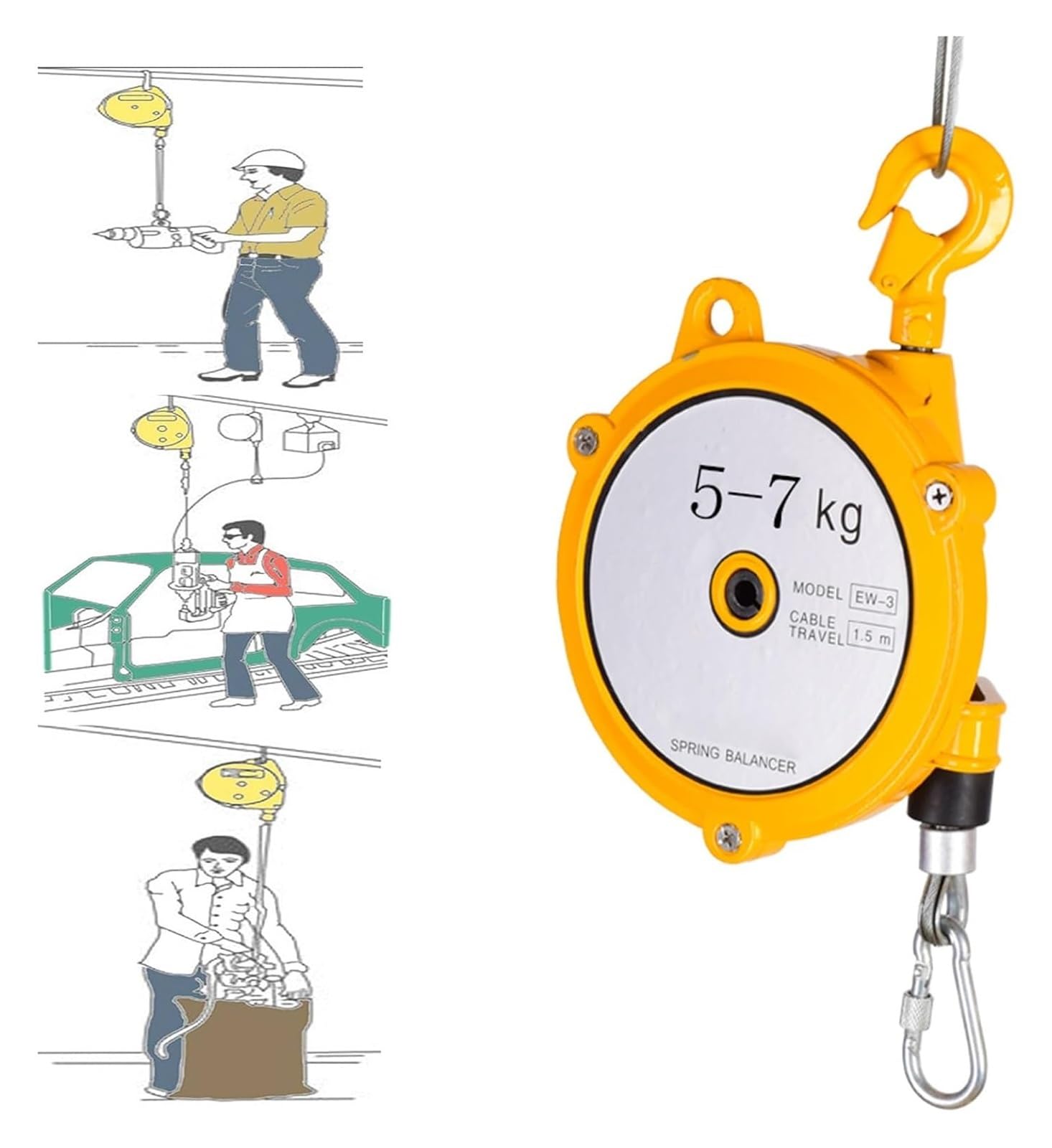 Einziehbare Federzughalterung, Federzug Balancer, For Fließband-, Werkstatt- und Kfz-Ausrüstung, multifunktionale Hilfswerkzeuge(5-7kg)