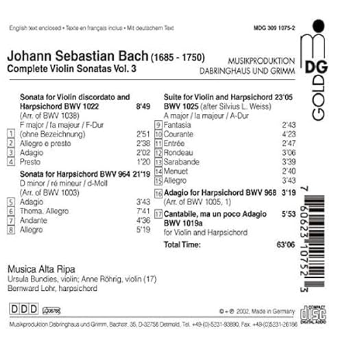 Bach Sonatas Completas para Violín 3 Musica Alta Ripa