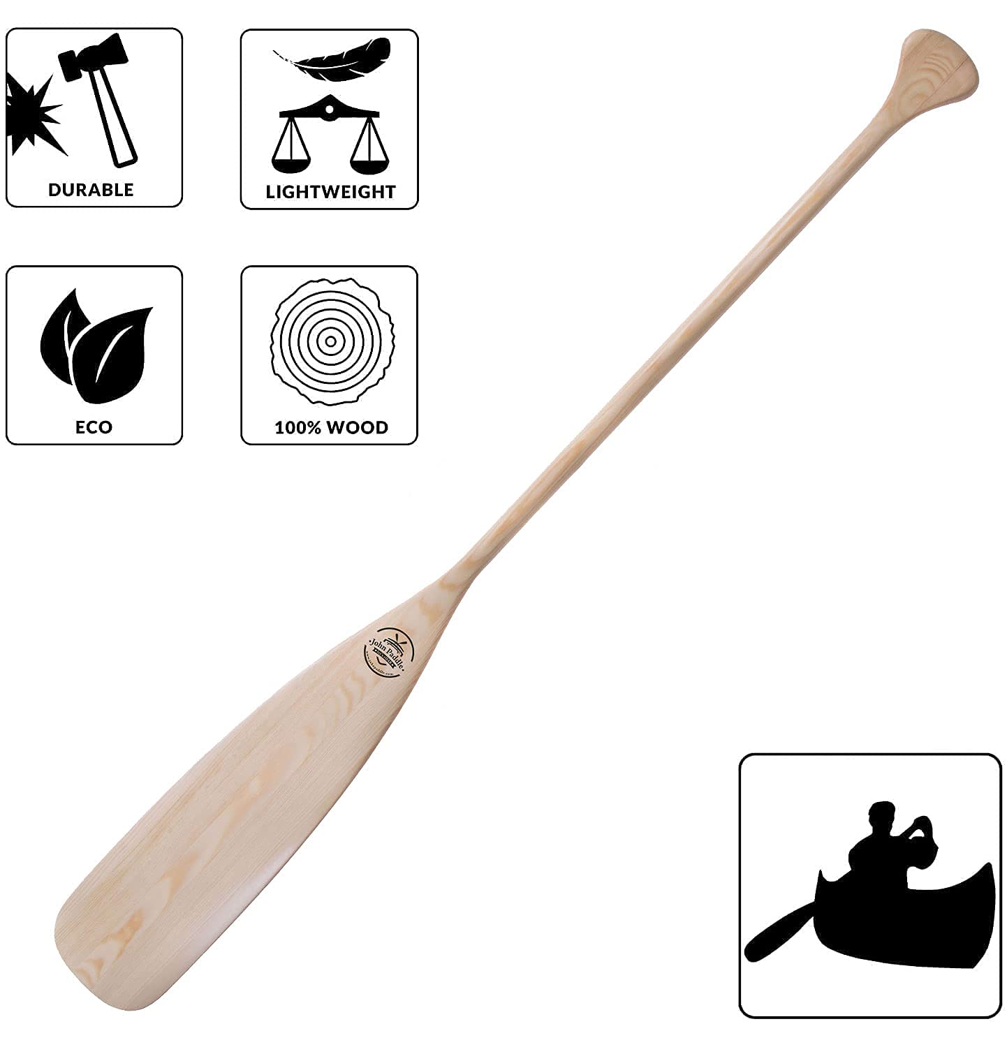 Canoe Paddel/Kanu-Paddle Pure Typ: Biberschwanz/Beavertail aus Kiefernholz 100% ökologisch Handgemacht in EU