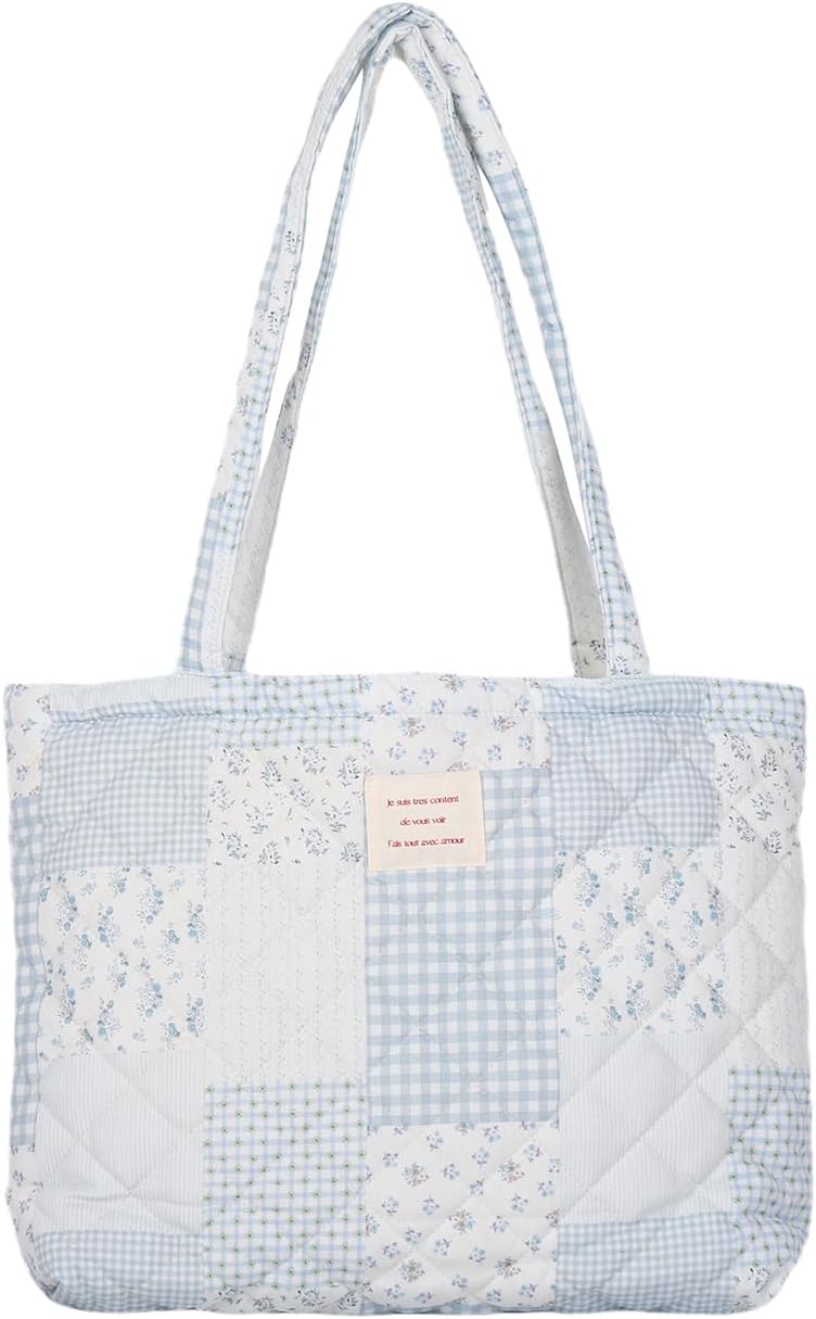 Floral quilted medium size shoulder bag for women daily use