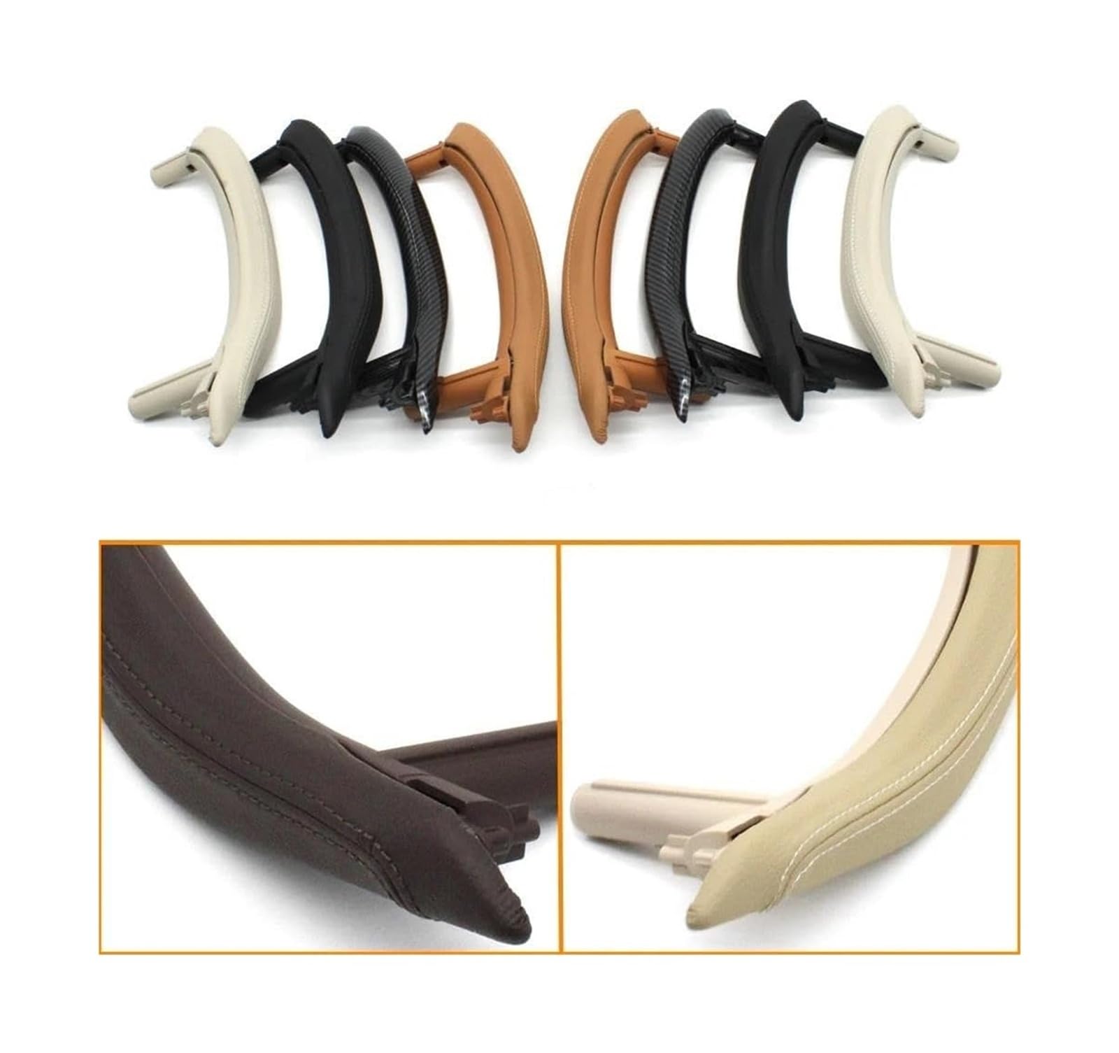 Maniglie interne portiere Maniglia Per Porta Interna Passeggero Con Rivestimento Esterno In Pelle Sinistra Destra Per BMW X5 X6 F15 F16 2014-2018(Moka,Right)