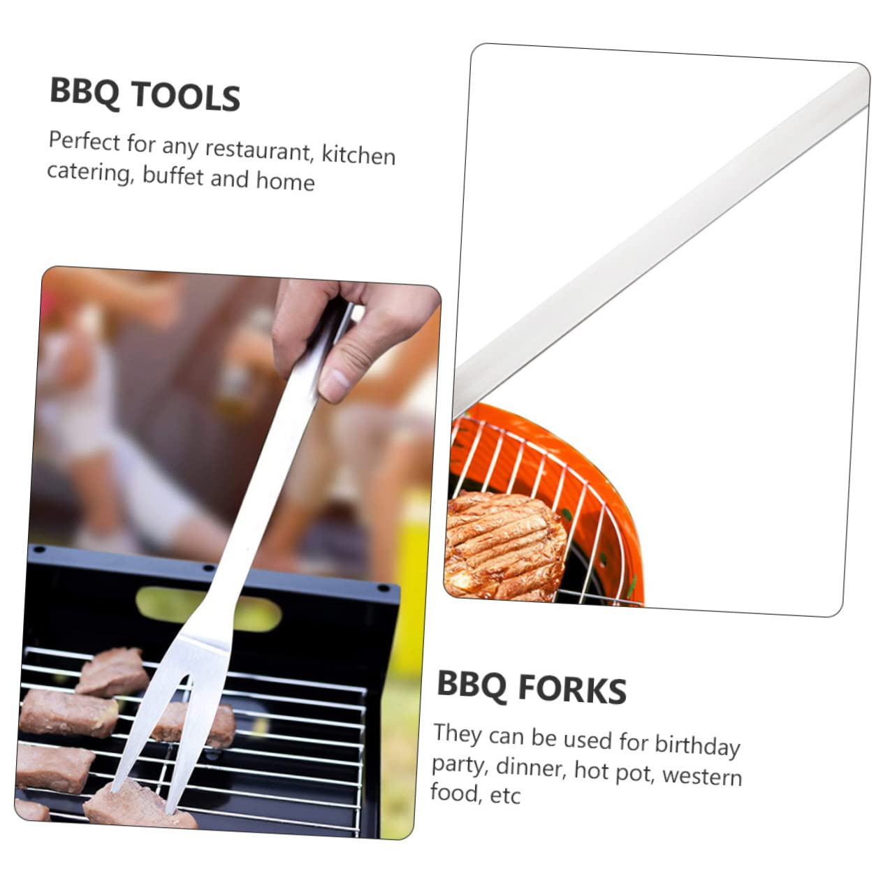 ibasenice 4pezzi Forchette Da Barbecue Inossidabile Strumenti Multifunzionali Per Grigliate Per Carne Marshmallow e Verdure Utensili Pratici Per Cucinare All