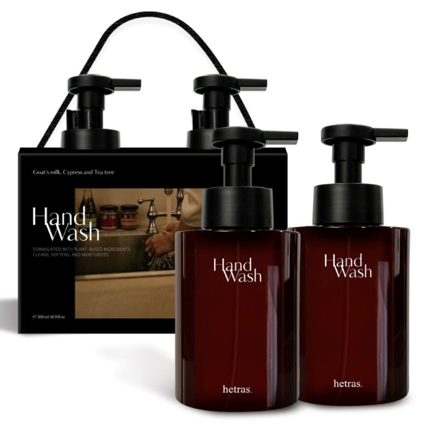 hetras. Perfume Bubble Hand Wash with Pump Dispenser 17.4 fl oz x 2 Pack | Flower Shop - Flowers & Green Grass Scent | Hydrates & Cleanses Skin | Gentle & Mild Ingredients