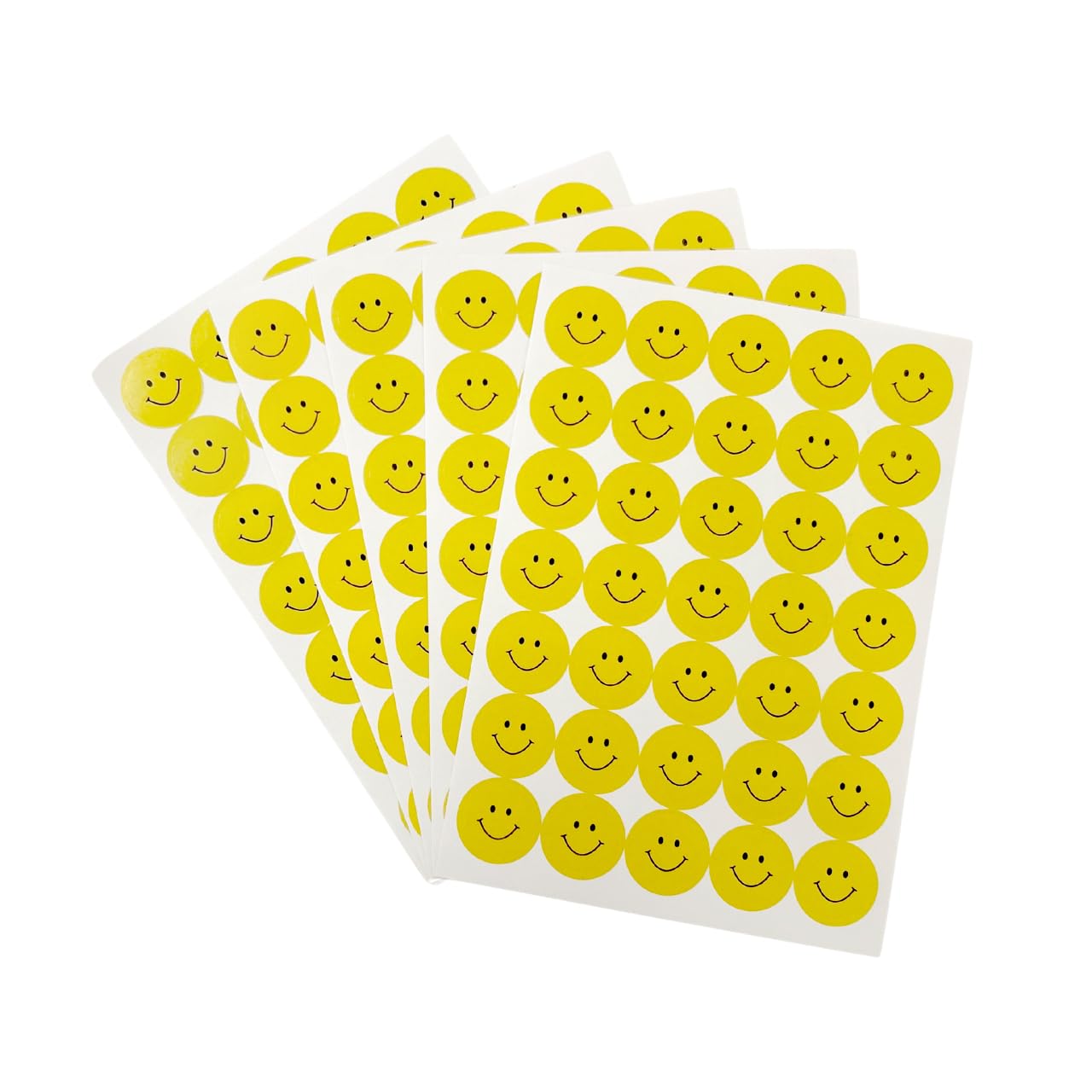 Pack of 5040 Yellow Smile Faces 24mm Self-Adhesive Labels - Reward Stickers for Teachers, Students, School Supplies, Learning, Classroom Activities, Charts & Craft Projects