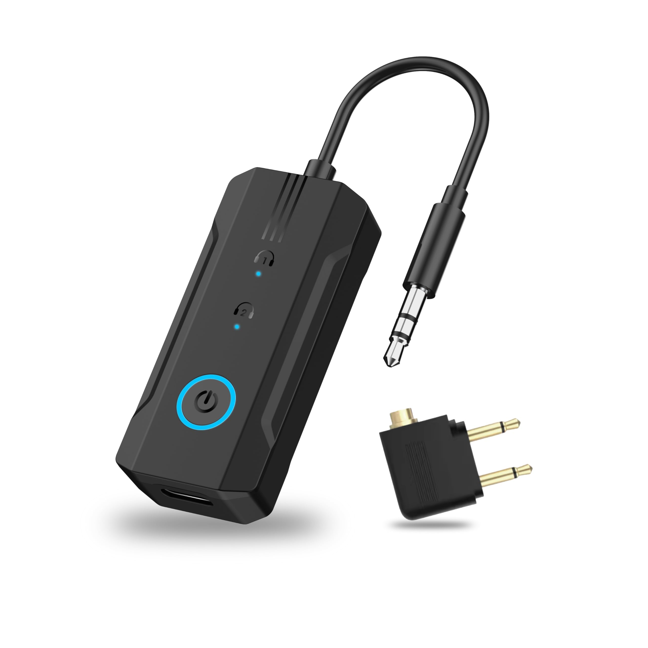 Photo 1 of Enhanlife 2026 Bluetooth 6.0 Transmitter Receiver, 2-in-1 Airplane Travel Adapter for 2 AirPods/Headphones, 3.5mm AUX for Flight/TV/Car, Compatible with Apple AirPods 1/2/3/4 & Pro 1/2/3