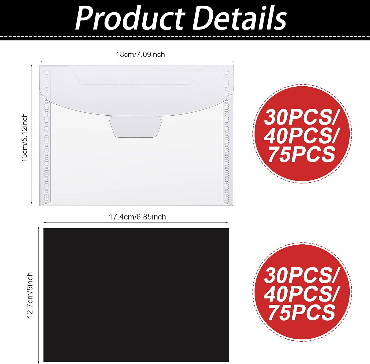 150 Pcs Stamp and Die Storage Bag Bulk and Rubber Magnetic Sheets Clear Pockets Stamp Stencil Envelope Case 5 x 7 Magnetic Sheets Dies Storage for Card Making, Die Cutting, DIY Scrapbooking - Image 2