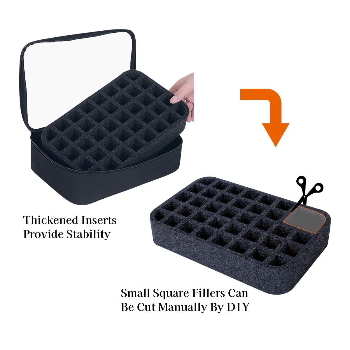 Pequeño organizador de esmalte de uñas transparente con capacidad para 40 botellas (15 ml), estuche multifuncional para esmalte de uñas, bolsas de maquillaje de viaje para mujeres, Negro -