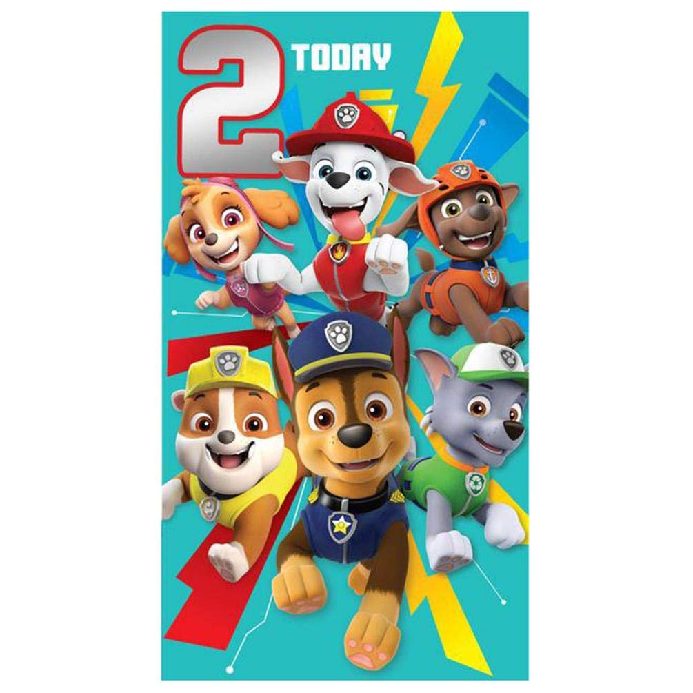Danilo Promotions LTD Paw Patrol Official Birthday Card, 2 Today, Age Two Multiple Colours PA064