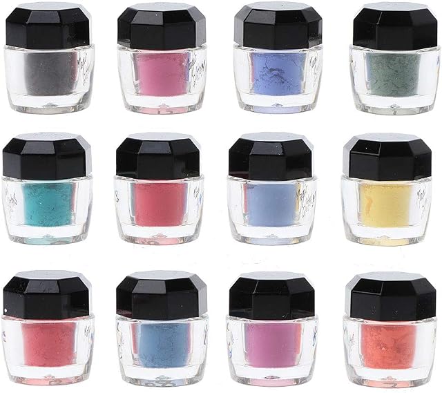 GUMEI 12Pcs Thermochromic Pigment Resin Magic Powder Color Change Resin Jewelry Making