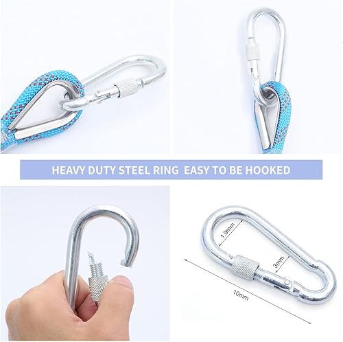 Miniatura 10 de Cuerda de escalada al aire libre de 0.394 in de diámetro, 32.8 ft (32 pies), 65.6 ft (64 pies), cuerda de escalada en roca, cuerda de rapel de