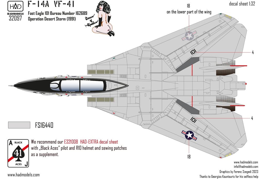 Amazon | Hadモデルズ 1/32 F-14A VF-41 ブラックエイセス クイーン