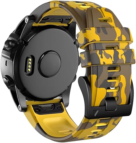 Miniatura 2 de Correa de silicona compatible con Garmin fenix 77xfenix 6 gps6x gpsfenix 55x puls Smartwatch Band CamoCamouflage Sport Correa de repuesto