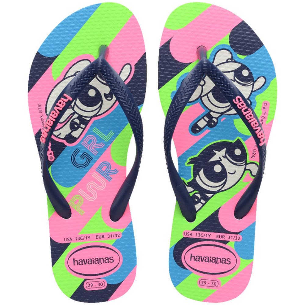 Havaianas Kids Slim Powerpuff Girls Girls FlipFlop White 1/1.5 UK
