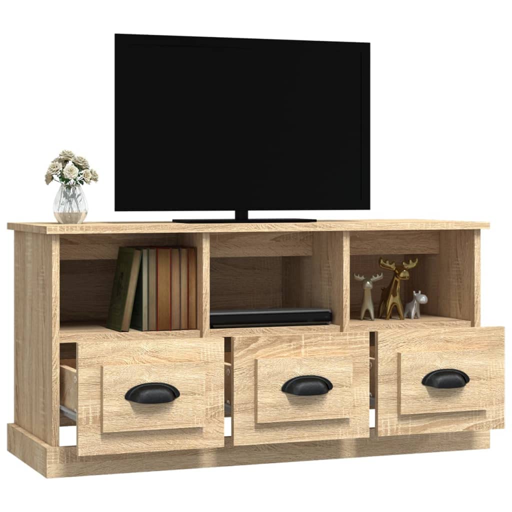 Sk Nowoczesny stojak pod telewizor le narożnik do salonu i kuchni dąb sonoma h sklejka 100 x 35 x 50 cm Slish wystrój domu Solut