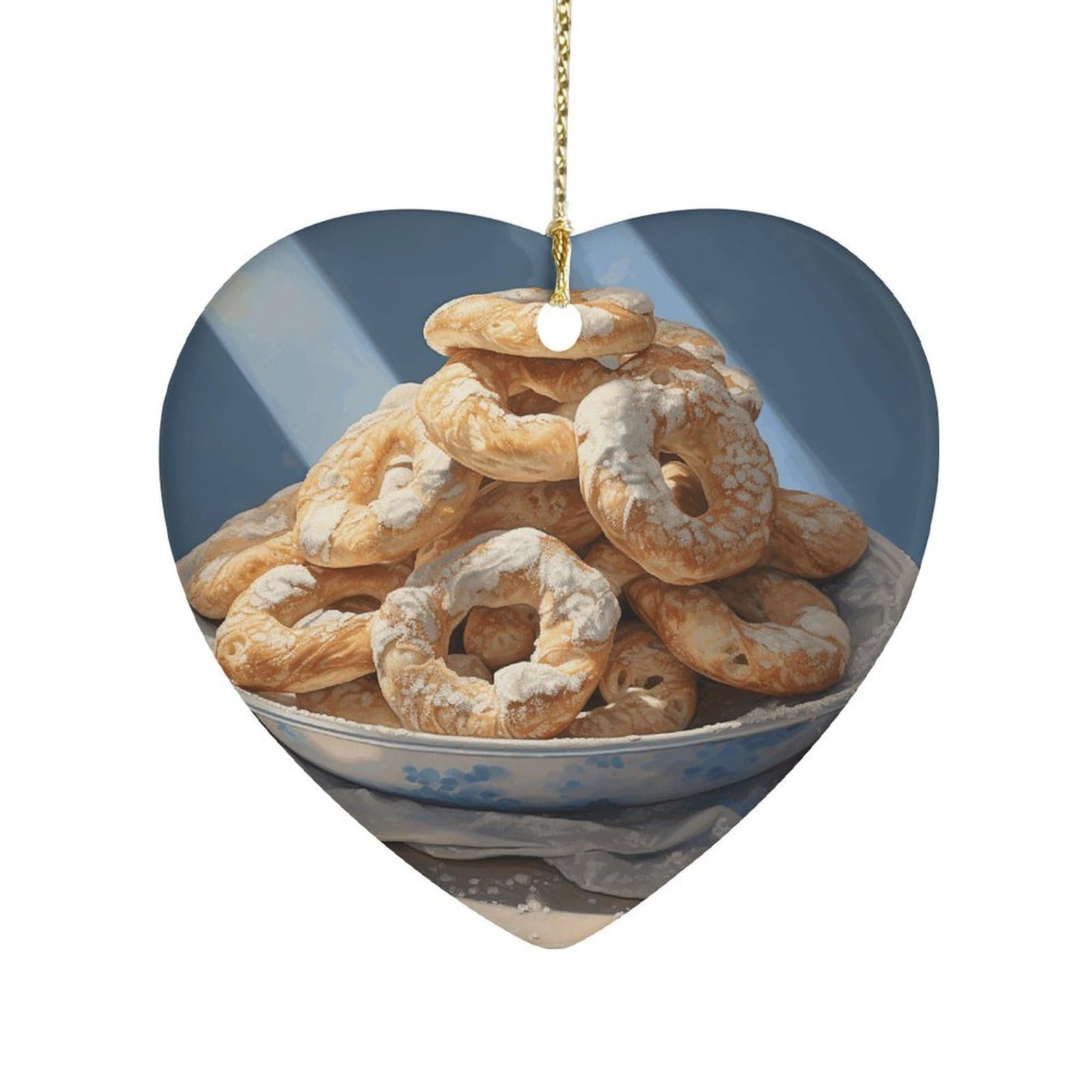 Fekiloot Style Pretzel Dough Pictures Ceramic Ornament Home Decor Keepsake