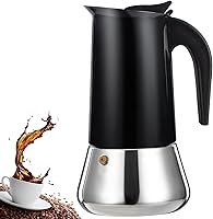 Vista 12 de 4 Tazas Cafetera de Espresso para Estufa Olla Moka de Acero Inoxidable Percolador de Estufa Cafeteras Italianas Capaces de Mocha Máquina Greca