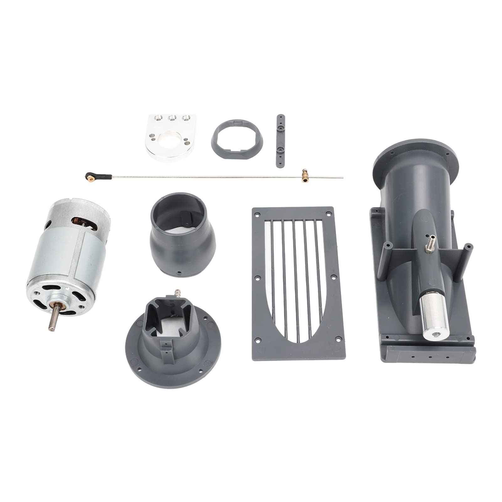 40 mm RC zestaw silników do łodzi z silnikiem szczotkowym 775, trwały silnik strumienia wody ze stopu tworzywa sztucznego, do kadłubów statków RC 80-120 cm (szary)