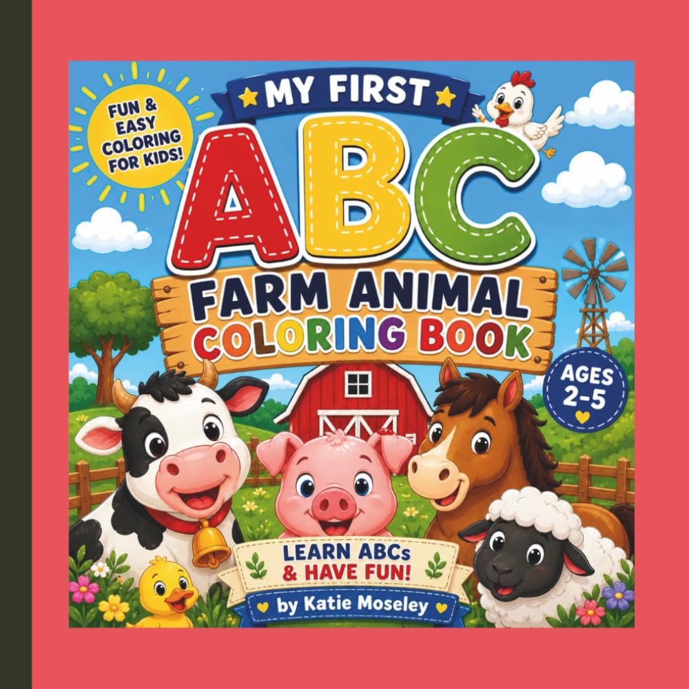 ABC Farm Animal Coloring Book: Learn ABCs & have fun!