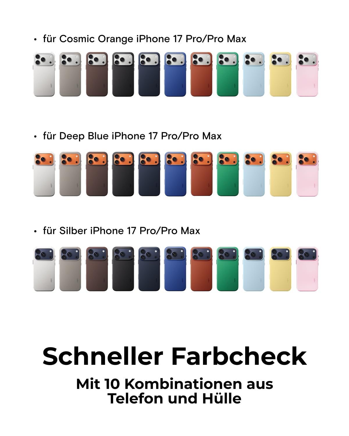 MOFT für iPhone 17 Pro Hülle, MOVAS Vegane Ledertasche Magnetische Hülle, Weicher Anschlag, Farberhaltung, Fleckenresistent, Leicht zu Reinigen, Neblige Bucht