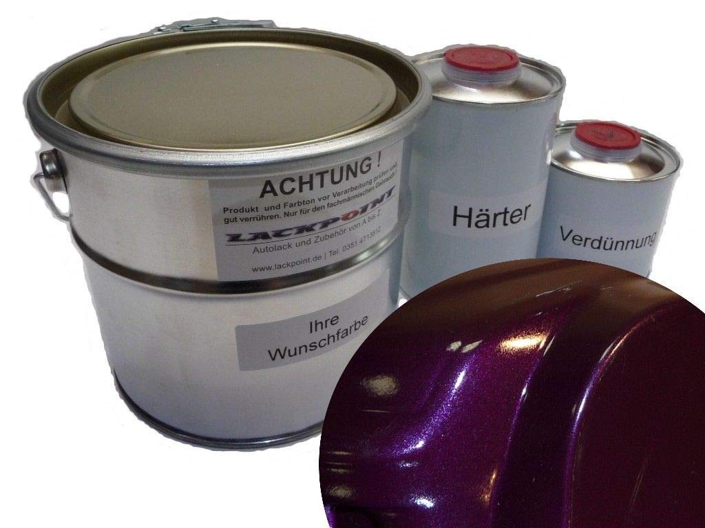 Lackpoint 1,75 Liter Set 2K Autolack Dark Violett Metallic kein Klarlack Trendlack Tuning