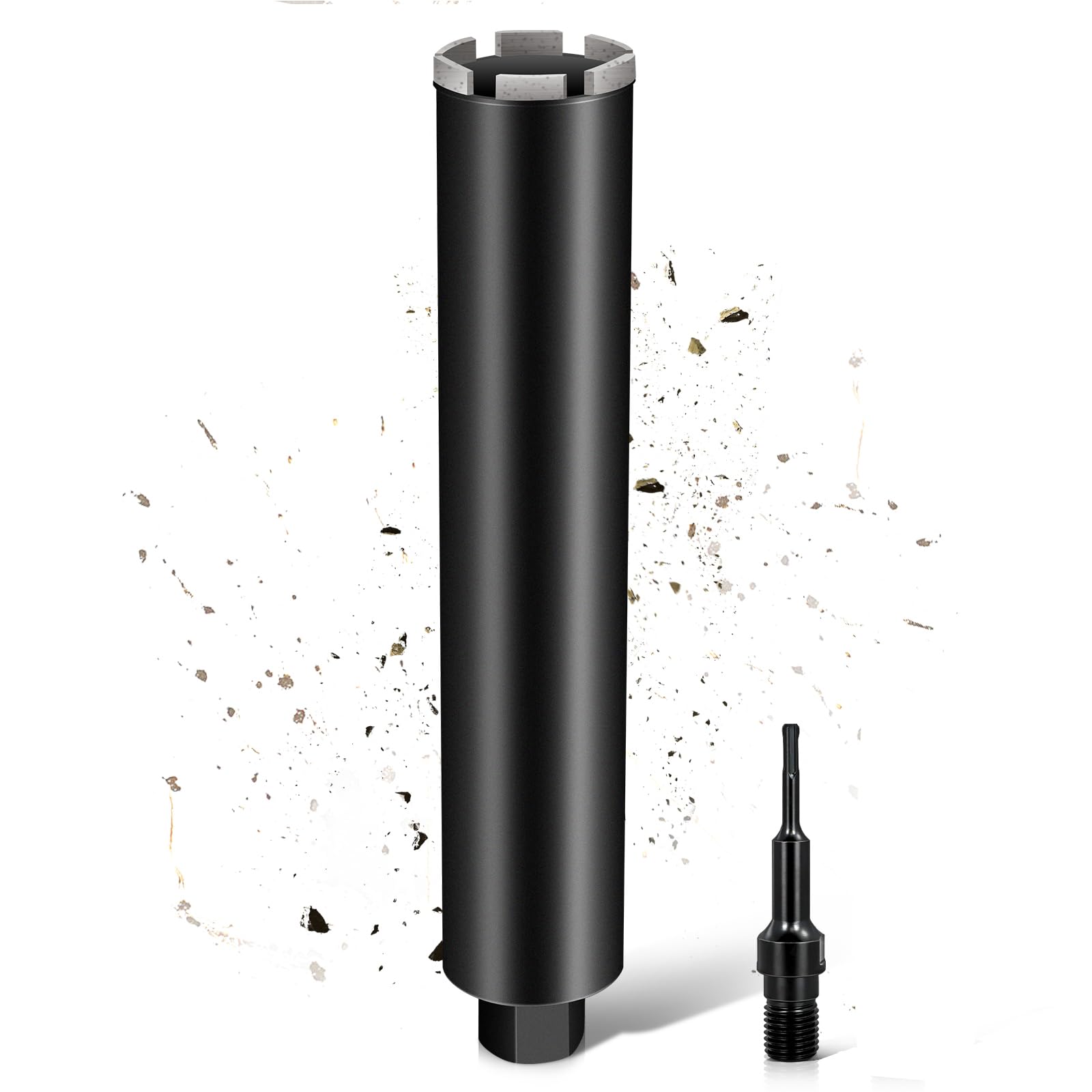 L460mm Diamantbohrkrone | 1 ¼ UNC Aufnahme | ⌀63mm mit Turbo | mit SDS-PLUS | 2200U/min für Kernbohrgeräte Kernbohrkrone Kernbohrer Nassbohrkrone Trockenbohrkrone für Beton Mauerwerk Stein Granit