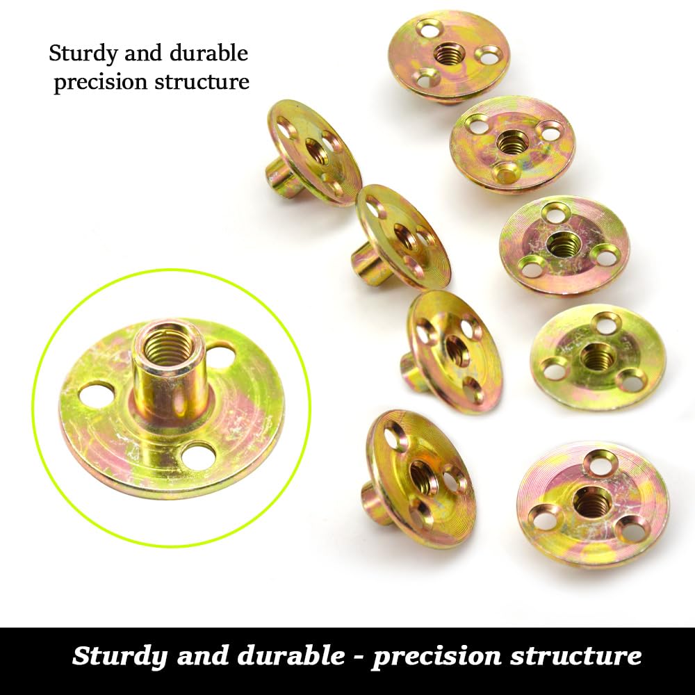 10 Dadi A T M6 CEEYSEE Con Flangia - Base Rotonda Per Fissaggio Legno E Metallo