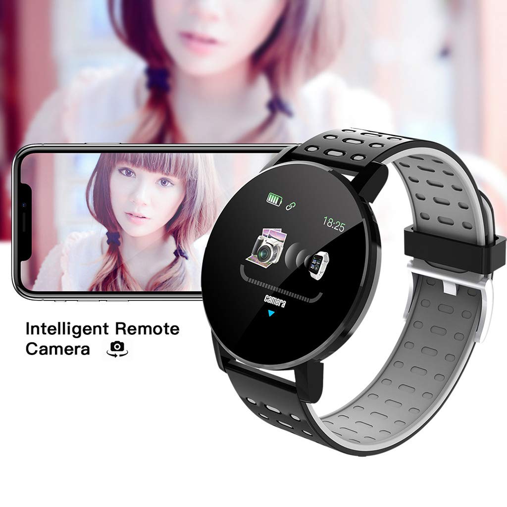 119 Plus wodoodporny inteligentny zegarek świetny do pomiaru tętna - Bluetooth Fitness Tracker opaska na nadgarstek z wodoodpornością IP67 firmy Yyooo