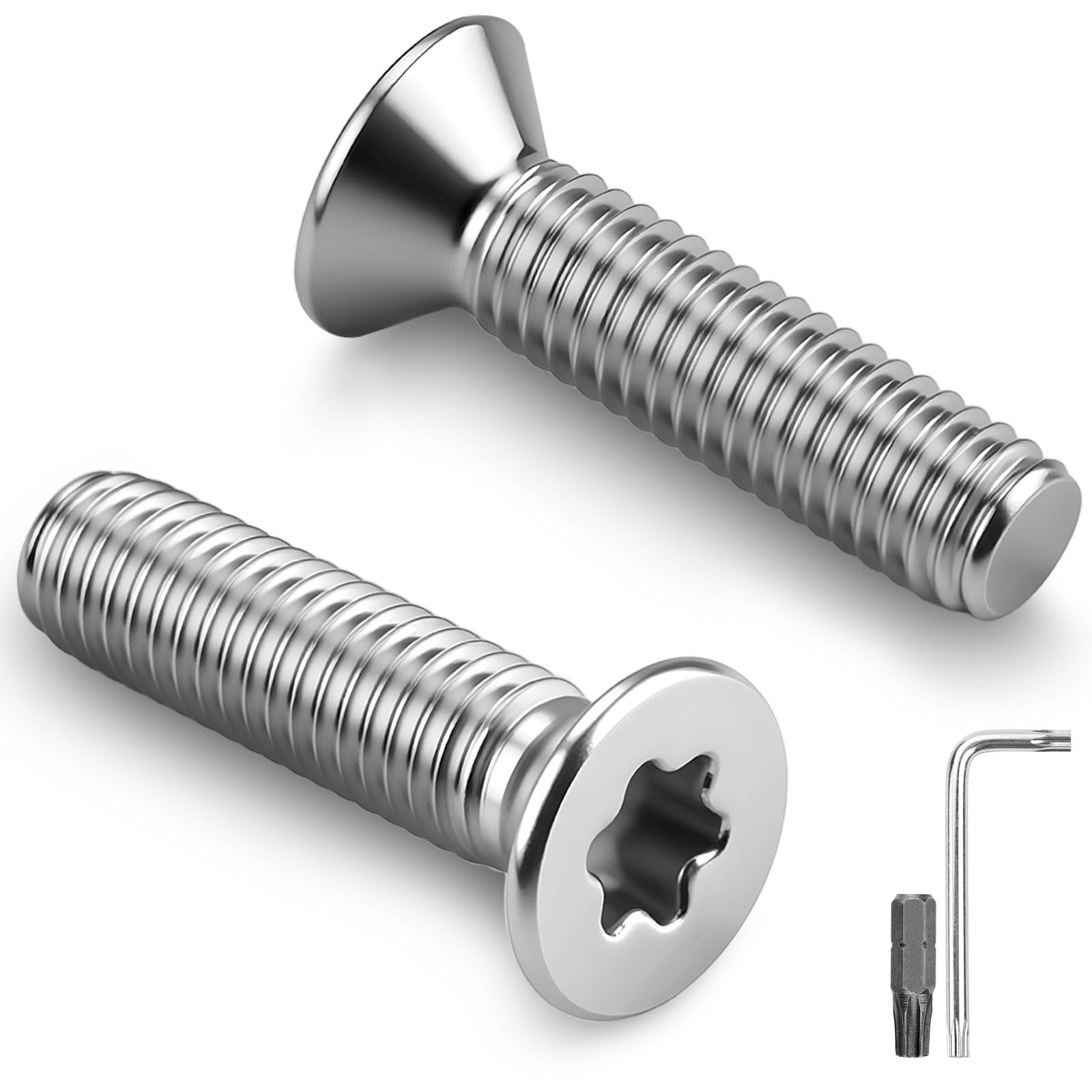 Nuts OT nuts 40 Stück Senkkopfschrauben M5 x 20mm Torx Antrieb Schrauben 304 Edelstahl A2 V2A Senkschrauben Vollgewinde mit Torx Schlüssel und Schraubendreher für Holz Maschinen Geräte Möbel