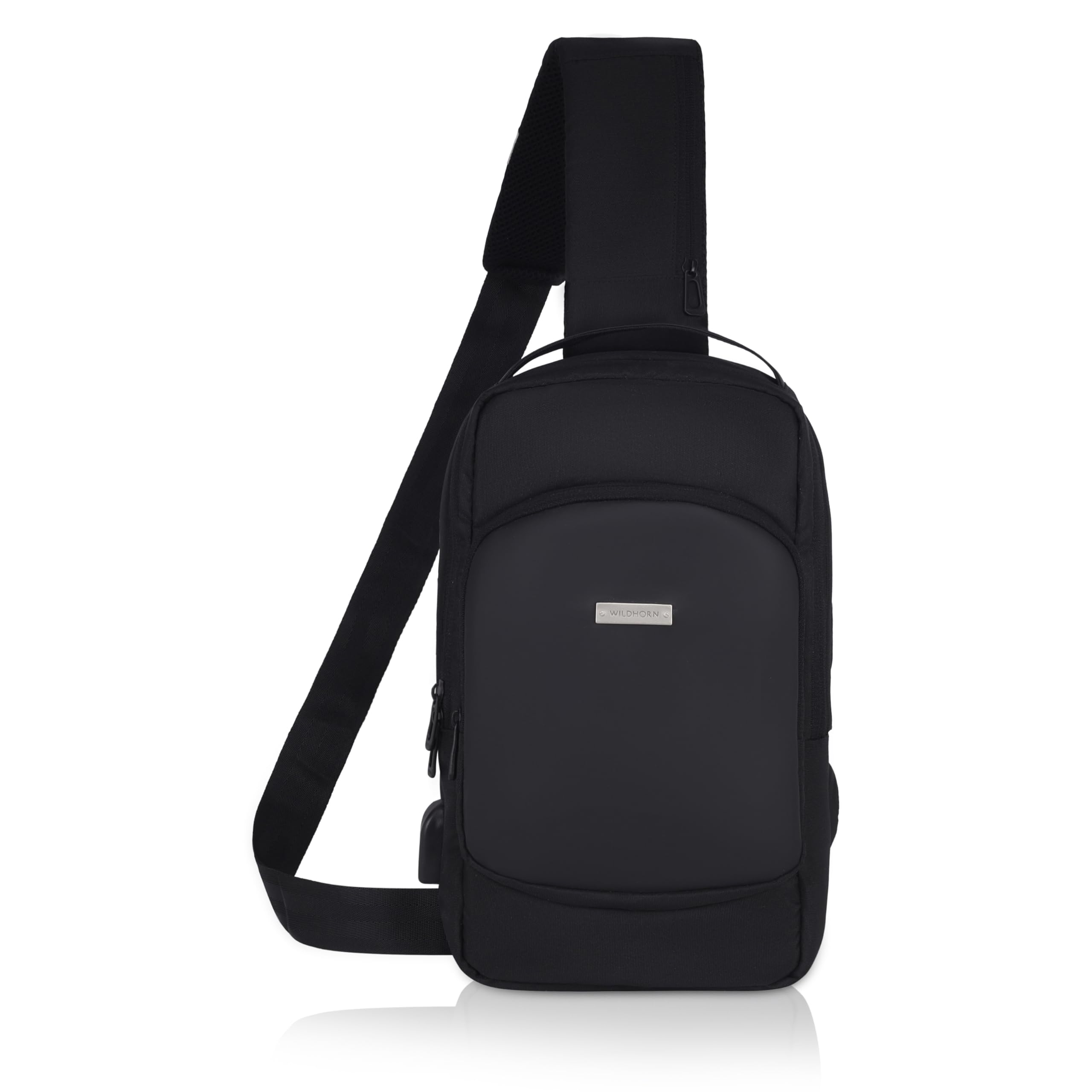 wildhorn Sling Crossbody Bag for Men with USB Charging & Headphone Port,Chest Shoulder Bag for Men Women, Adjustable Strap for Commuting Travel,Outdoor Activities-picture-12