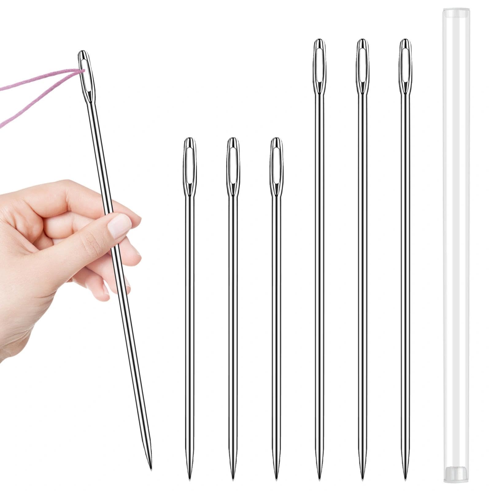 BLMHTWO 6PCS 10"/12" Upholstery Needle, Large Eye Long Sewing Needles