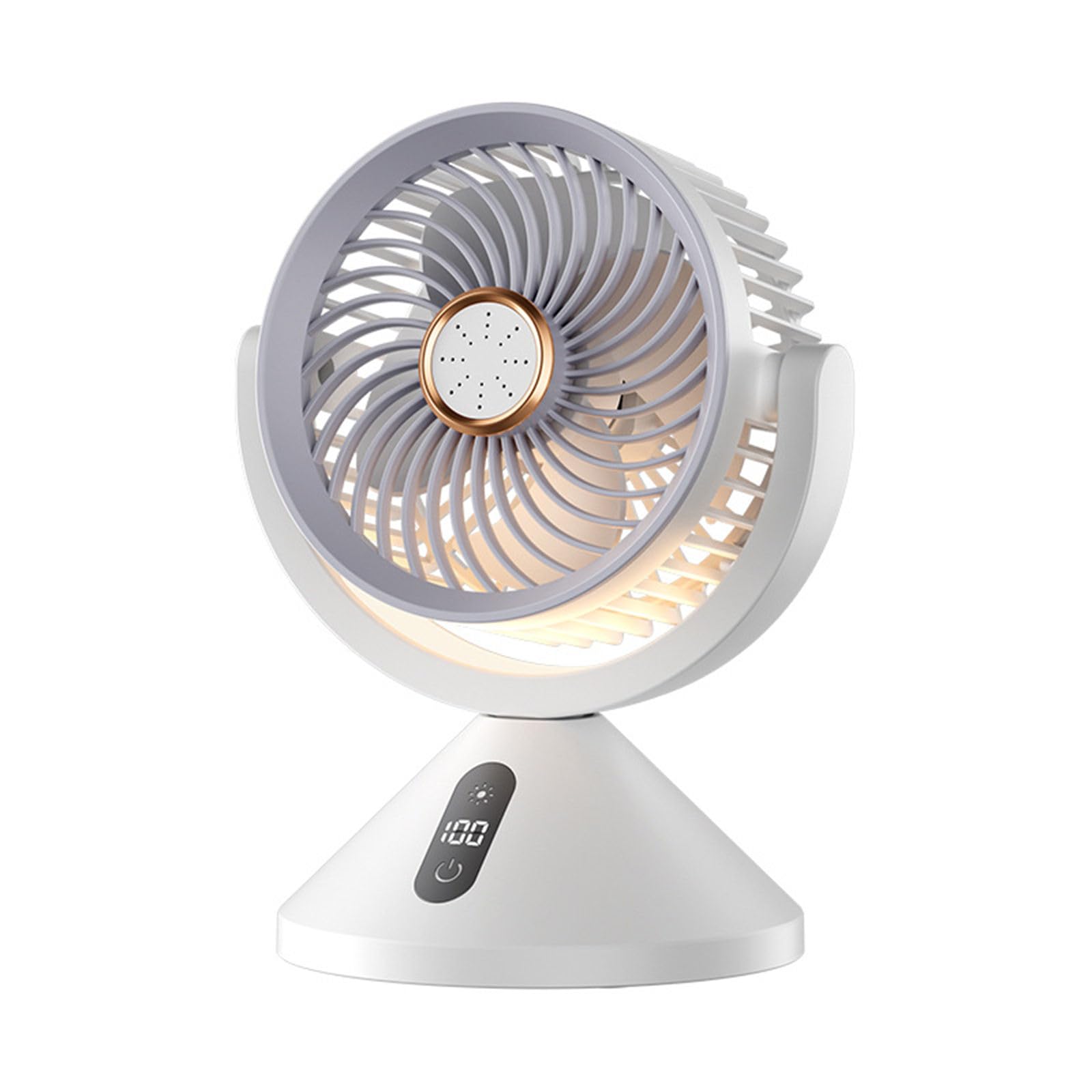 Buxuaaaa Desktop Fan USB Rechargeable Wall Mounted Atmospheres Night Light Miniature Circulating Cooling Fan for Desktop Quiet Table