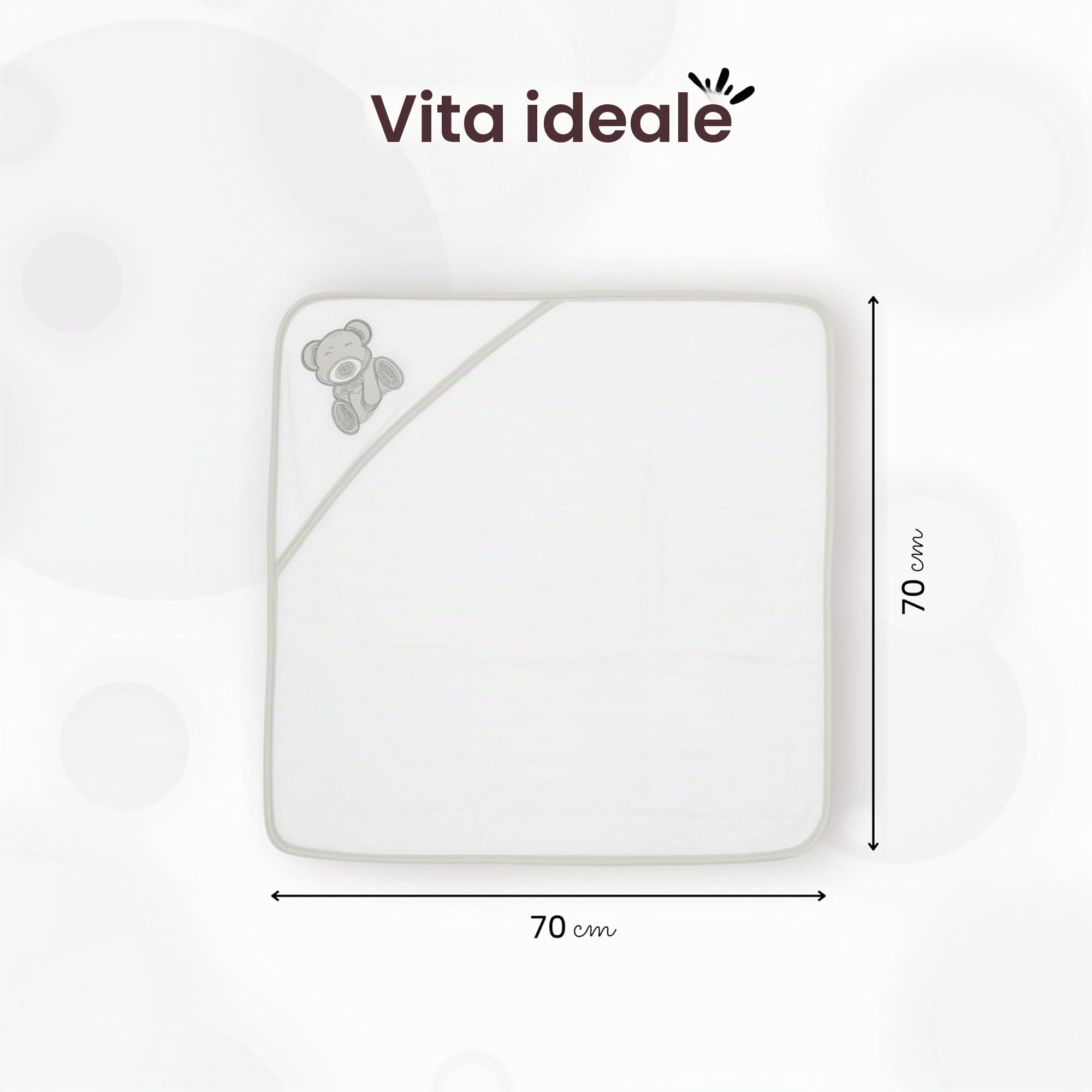 TROIS KILOS SEPT - Asciugamano da bagno per neonati con cappuccio + guanto di spugna abbinato - Morbido velluto - Asciugamano - Regalo misto per bambini e bambine - Motivo orsetto - Kinousses