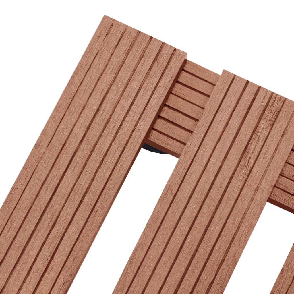 Pflanzenroller 4 Stk. Braun 30x30x7,5 cm WPC Rolluntersetzer mit Bremsen und hoher Tragfähigkeit für Topfpflanzen im Außenbereich, robust und witterungsbeständig