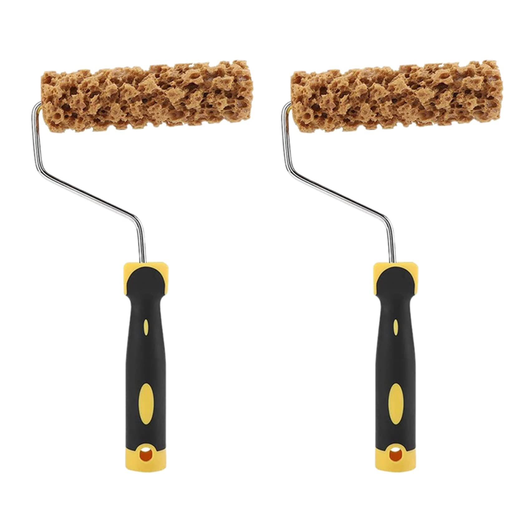 Jnchdghwa Yellow & Brown 2X M60 Seaweed Sponge Roller Brush Imitation Seaweed Sponge Roller Pattern Liquid Wallpaper Paint Texture Tool