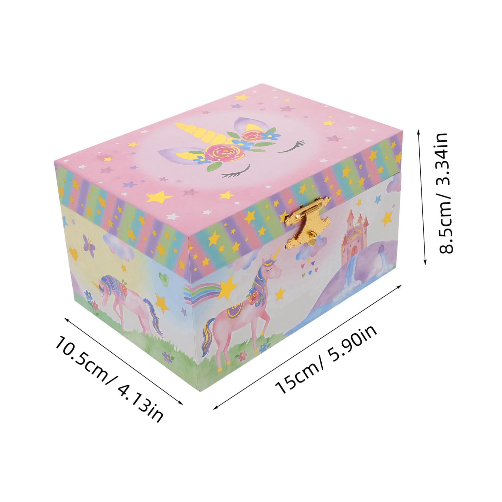 Caja Musical de Joyería para Niñas con Diseño de Unicornio, Madera y Metal, Fácil de Usar y Adecuado para Cumpleaños o Regalos Obsequios