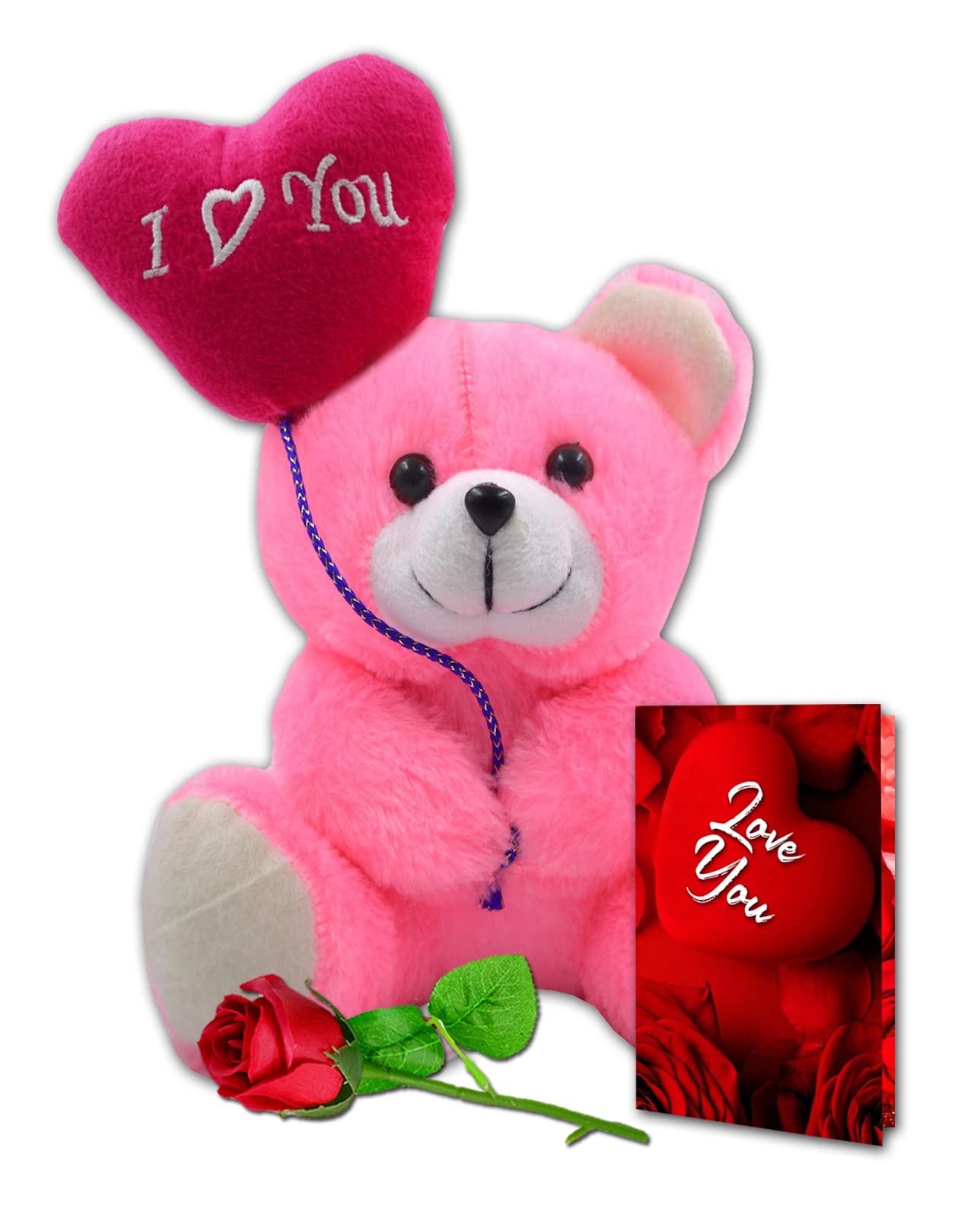 ME & YOU Gift for Valentine's Day-Romantic Gift for Wife/Girlfriend/Fiancee|Teddy Day, Rose Day, Purpose Day Gift| Valentine's Week Day Gift with Pink (I LOVE YOU) Teddy, Red Rose & Love Card-image-19