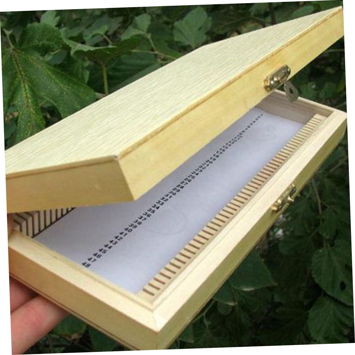 KICHOUSE Box Quality Slice Box Microscope Slide Storage Container Slide Holder Microscope Slide Storage System Pull Tail Game Case Slide Organizer Specimens Case Slide Case Wood