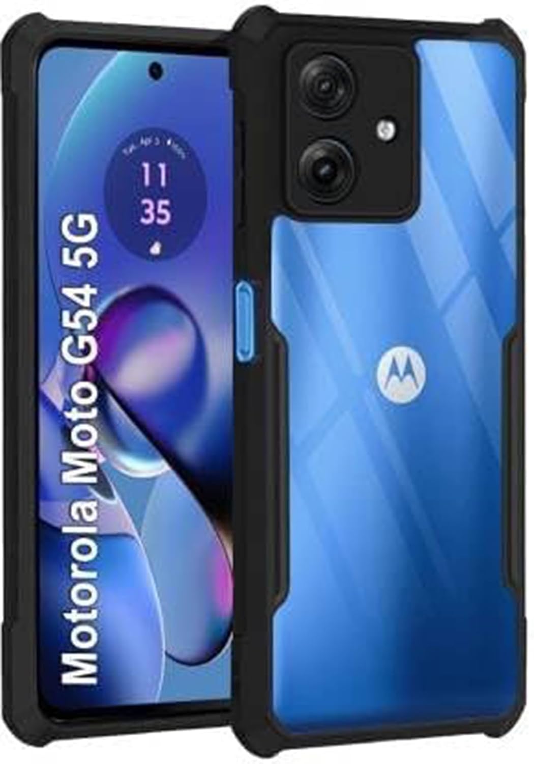 MobiSpiff Durable NonYellowing Moto G54 5G Phone Case with Camera
